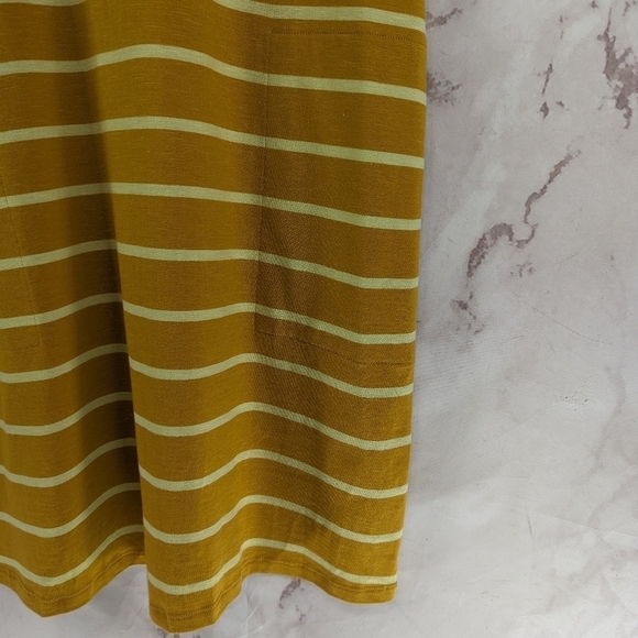 Toad & Co Dress Womens Medium Yellow Stripe Mini Organic Windmere II Pockets - Picture 4 of 10